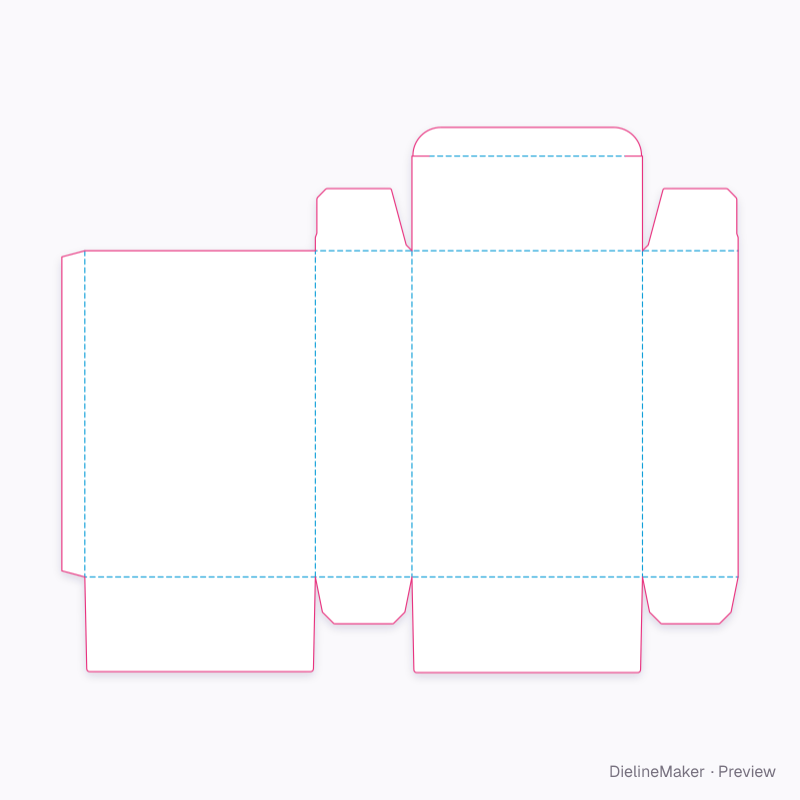Tuck-top carton with glued bottom flat dieline