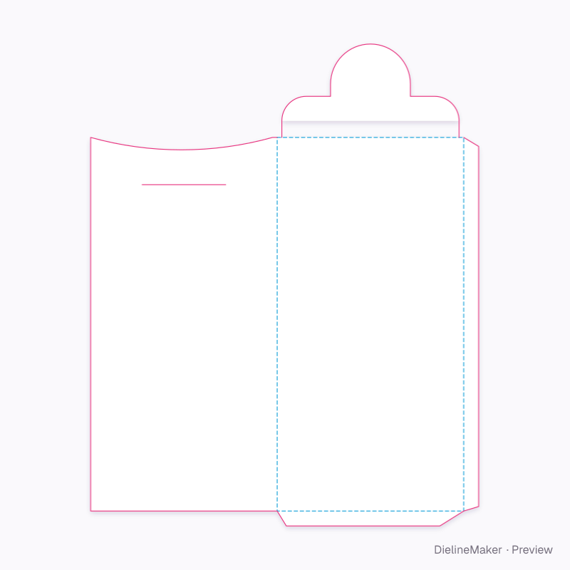 Scalloped slit envelope flat dieline
