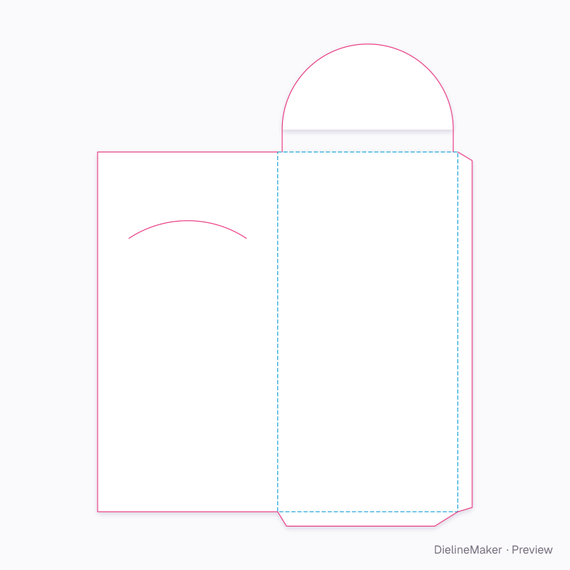 Seam-lock wallet envelope flat dieline