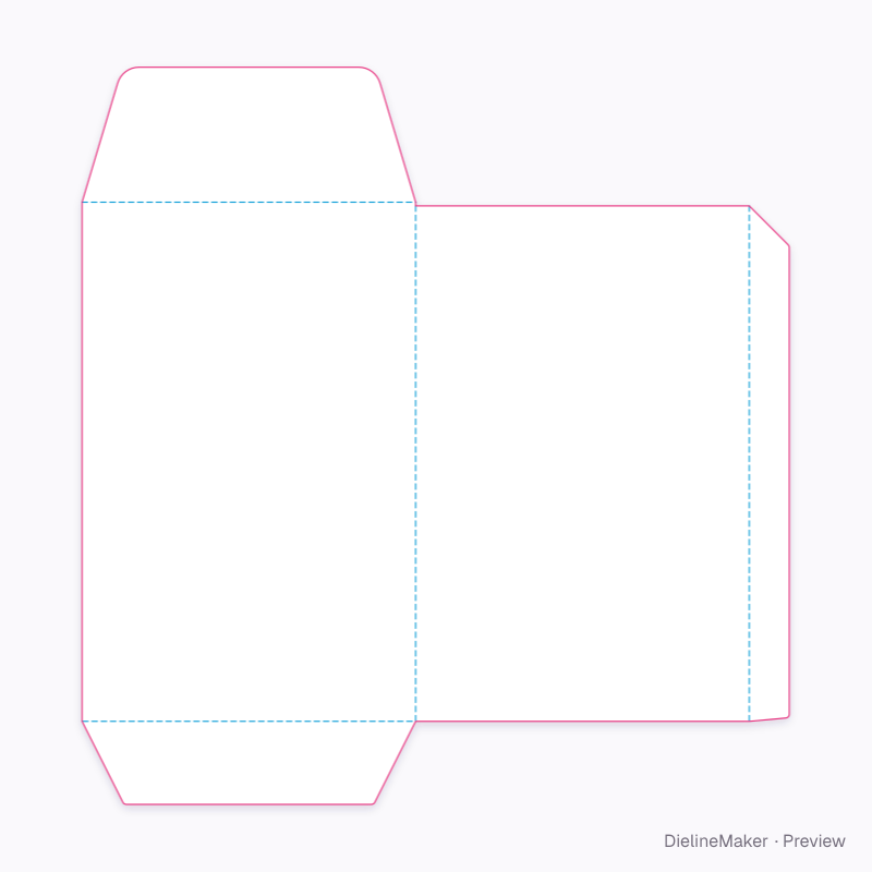 90 × 140 mm vegetable packet flat dieline