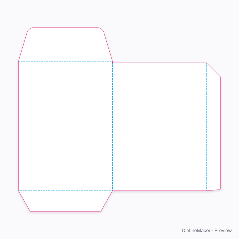 Tea sample envelope flat dieline