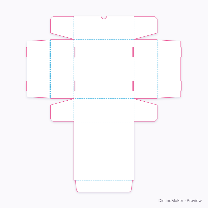 Gift box 250×250×100 flat dieline