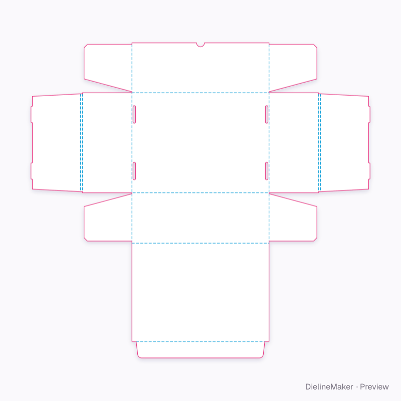 Large postal box 400×300×150 flat dieline