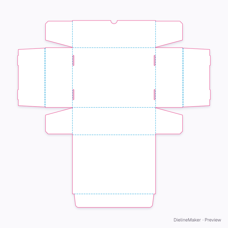 Medium postal box 300×220×100 flat dieline