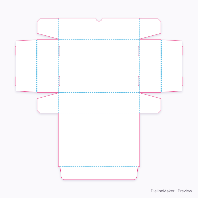 Beauty PR box 300×200×80 flat dieline