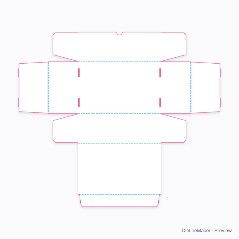 Shoe box 330×210×120 flat dieline