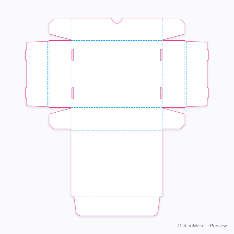 Small postal box 200×150×50 flat dieline