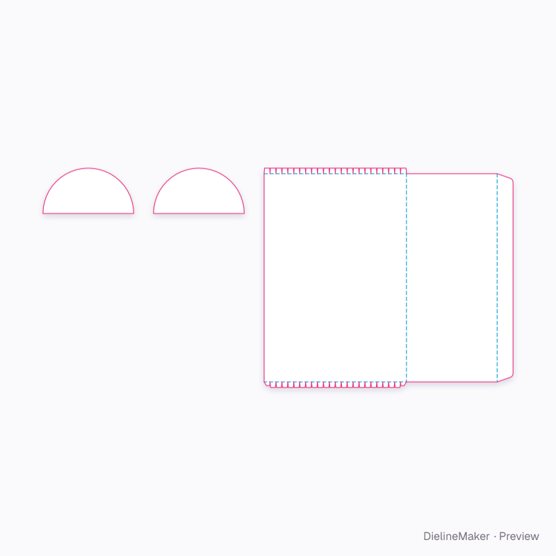 Log cake carton flat dieline