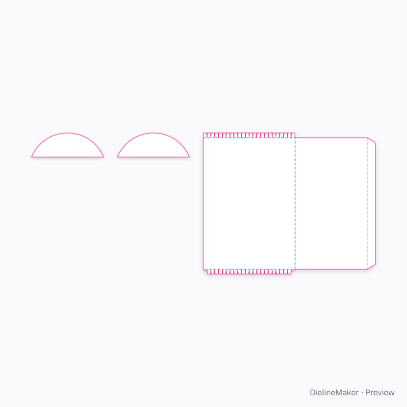 Low arch pastry carton flat dieline