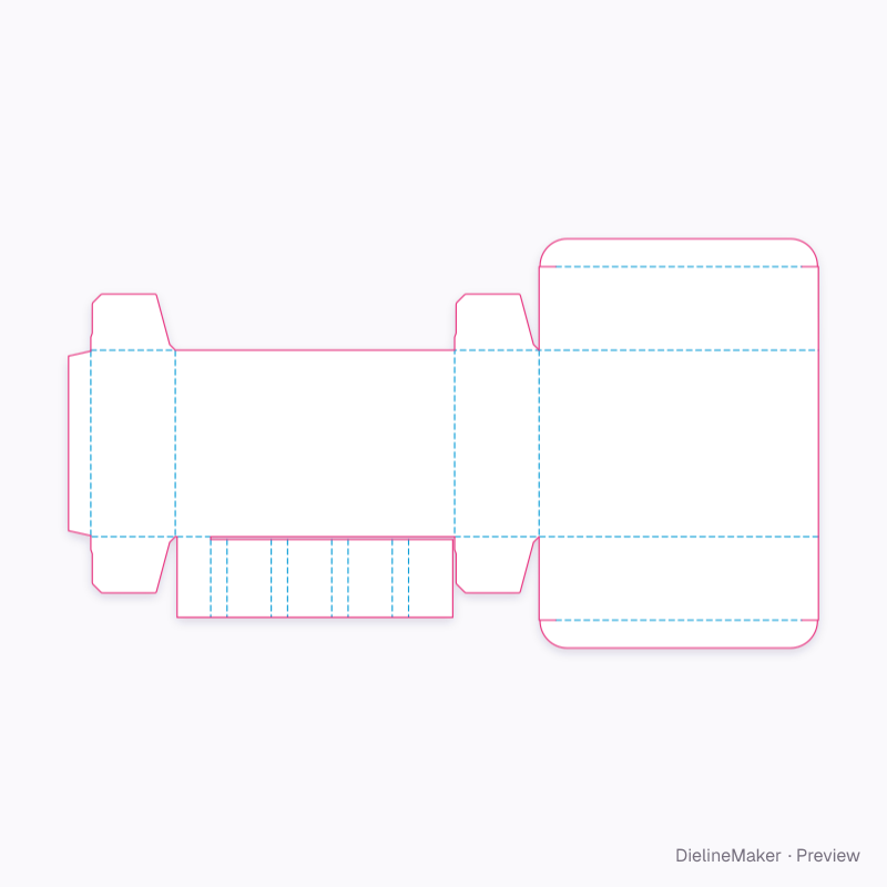 Carton with one-row separator flat dieline