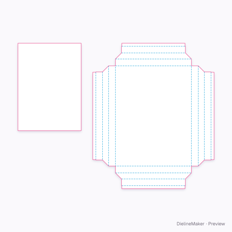 Art print paper frame flat dieline