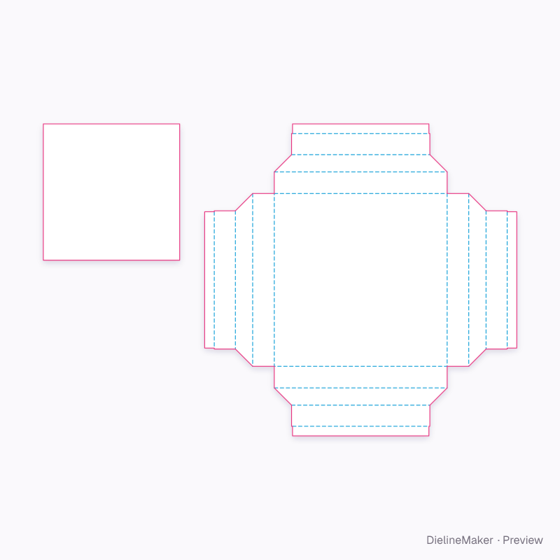 Square keepsake frame flat dieline