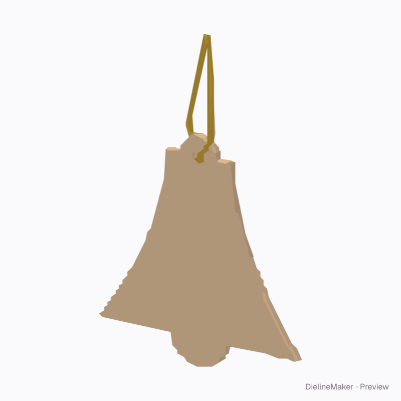 Wooden bell ornament