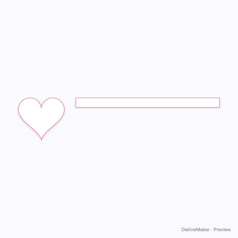 Mini heart candy tin flat dieline