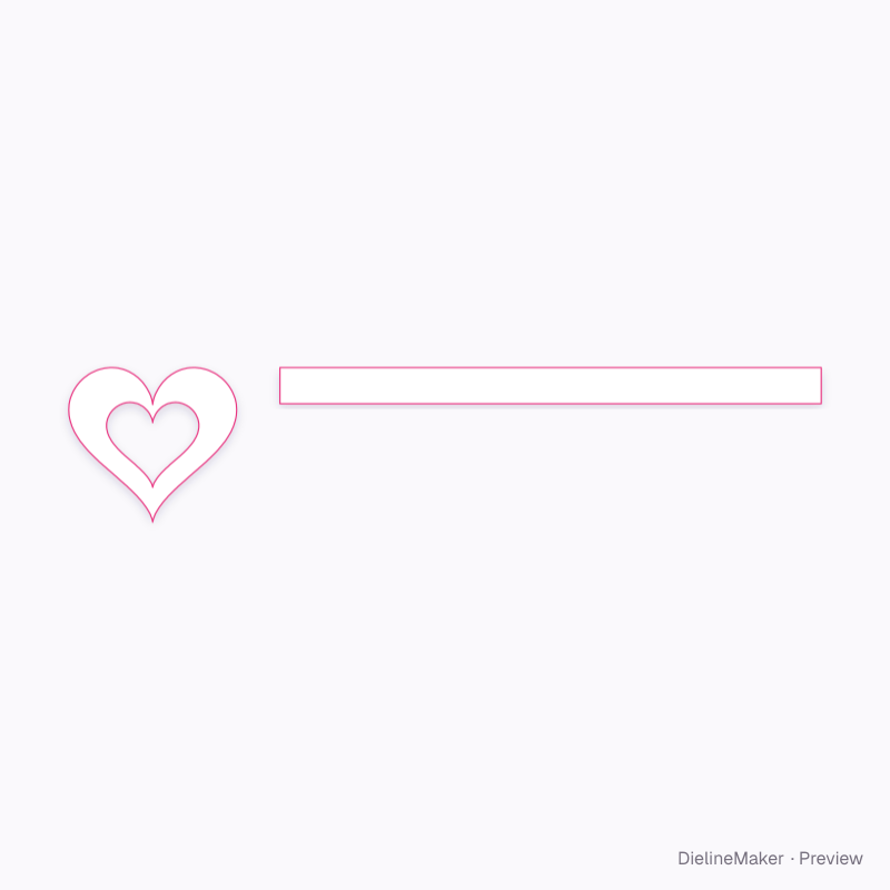 Heart window tin, hinged flat dieline