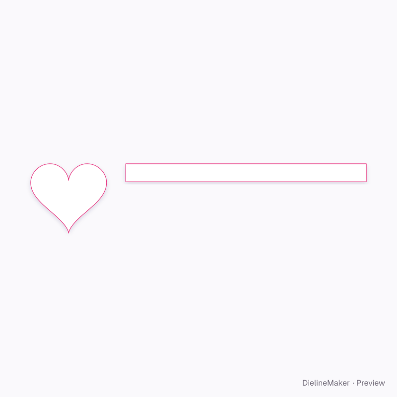 Heart gift tin 120 mm flat dieline