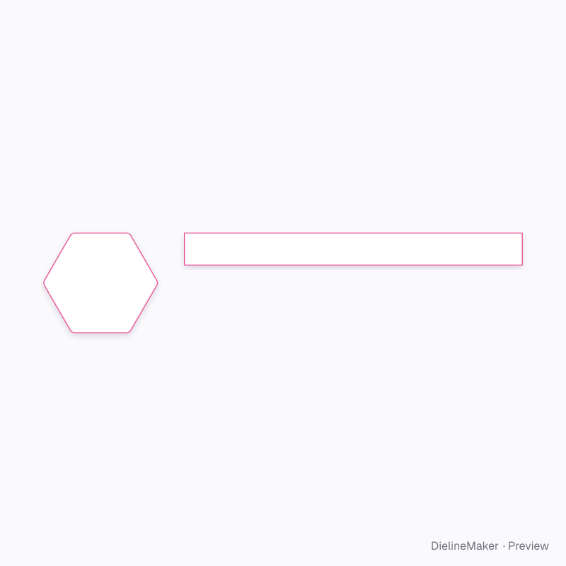 Short hexagon gift tin flat dieline