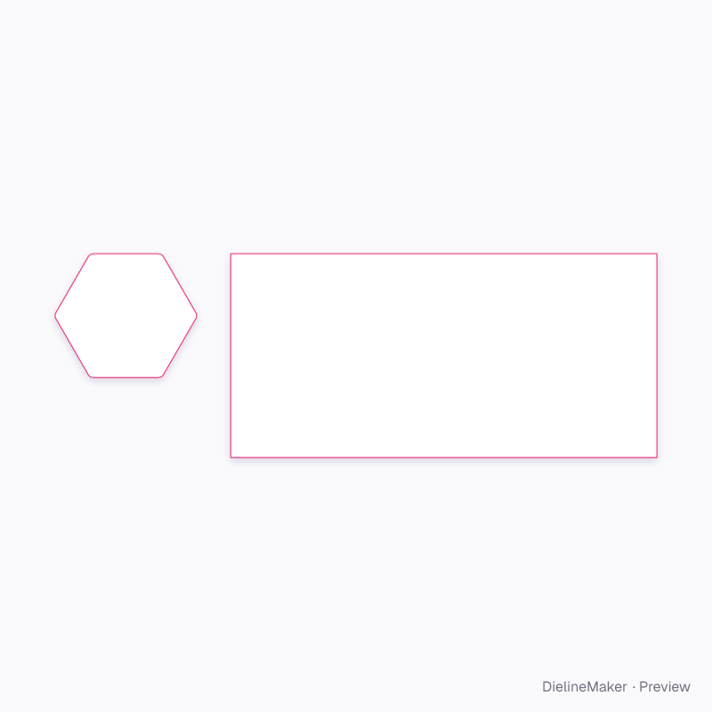 Tall hexagonal tea tin flat dieline