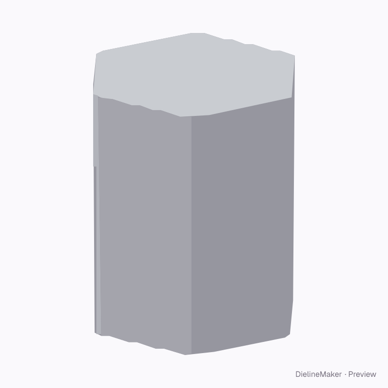 Hexagonal tin can 80 mm