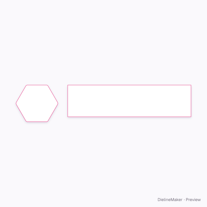 Hexagonal tin can 80 mm flat dieline