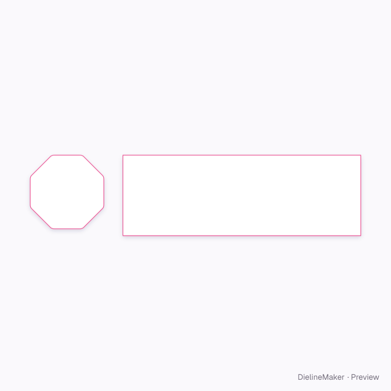 Octagonal tea tin flat dieline