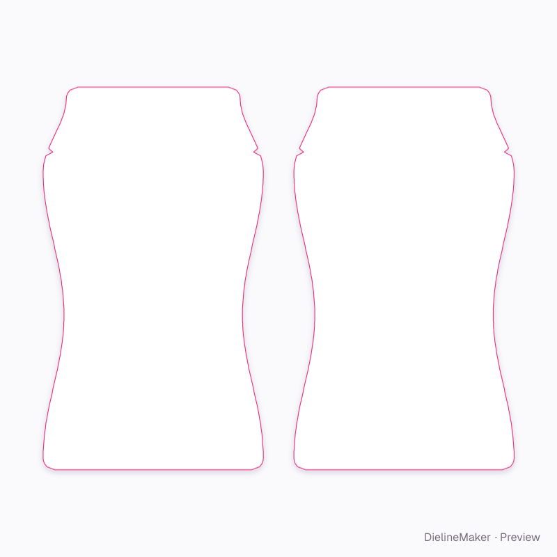 Shaped juice packet 100 ml flat dieline