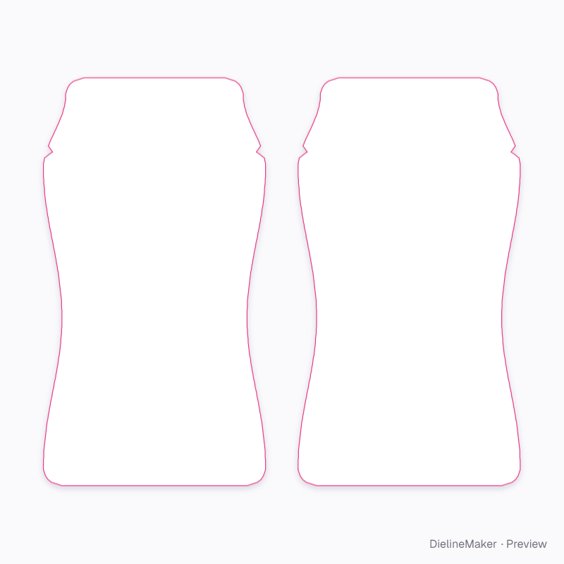 Shaped skincare refill 30 ml flat dieline