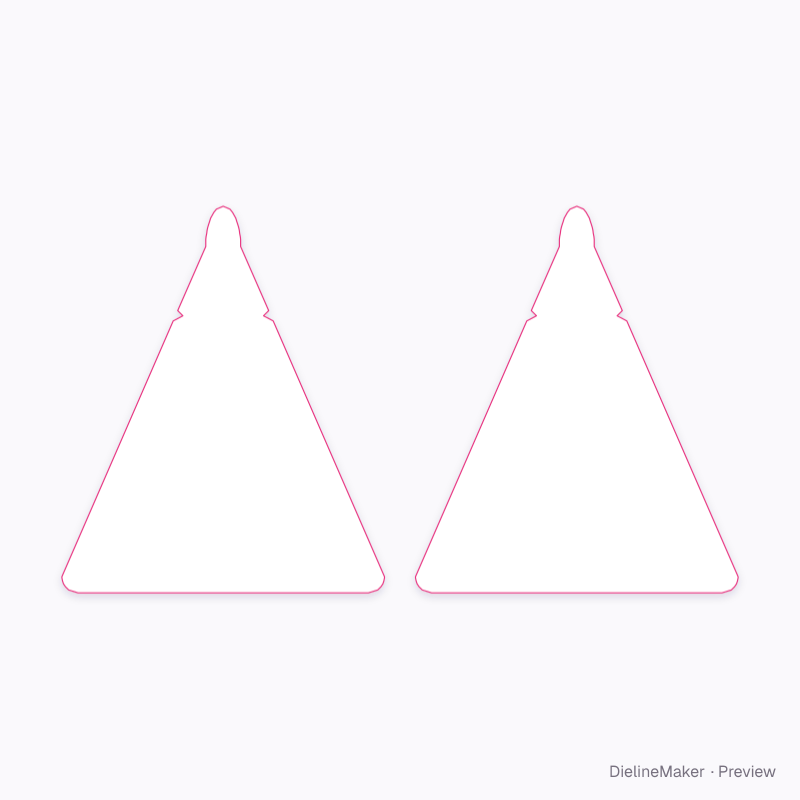 Triangle sachet flat dieline