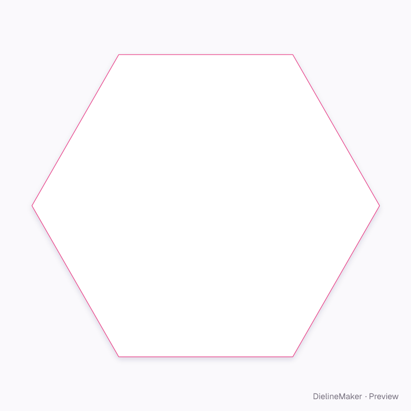 Hexagon label flat dieline