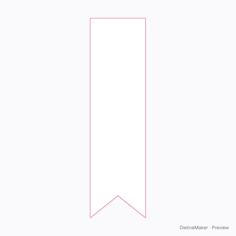 Fishtail bookmark flat dieline