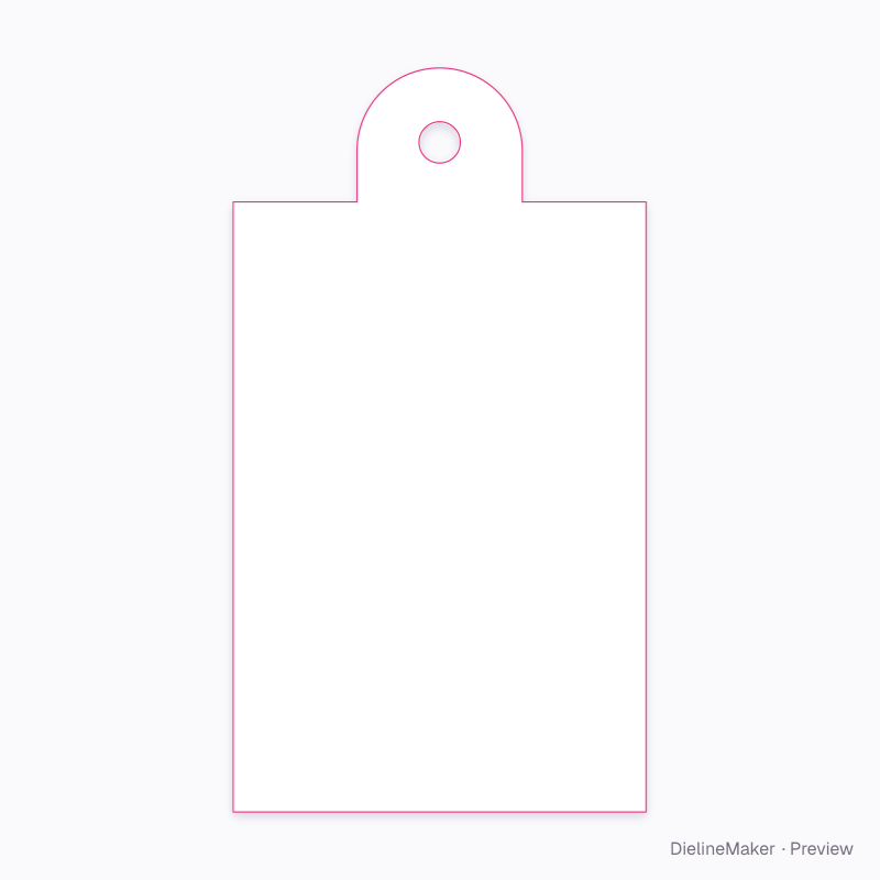 Header tab tag flat dieline