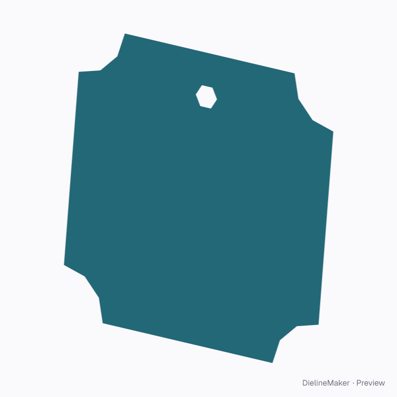 Concave corner token tag