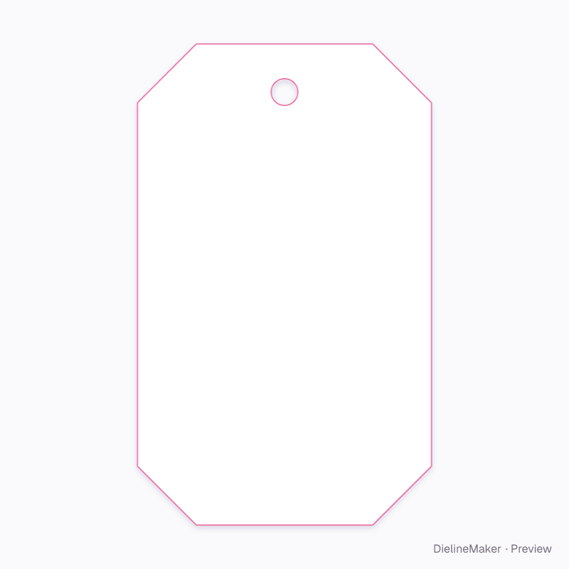 Shaped tag & label outlines flat dieline
