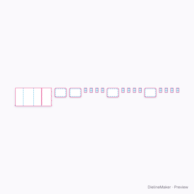 Half-pallet 4-shelf pallbox flat dieline