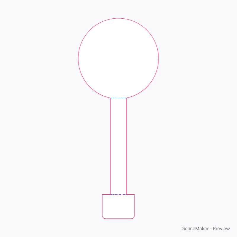 Round shelf wobbler 100 mm flat dieline