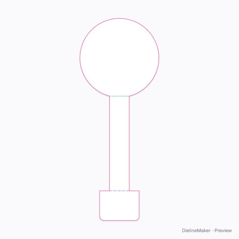 Round shelf wobbler 80 mm flat dieline