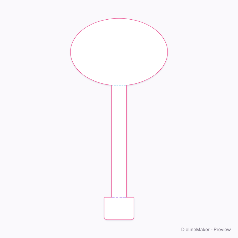 Oval shelf wobbler flat dieline