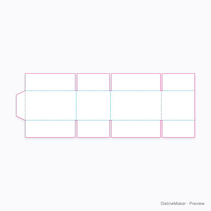 Compact parcel carton — Shipping box flat dieline