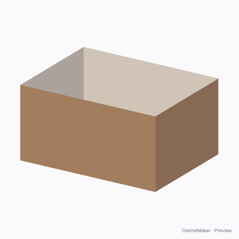 Half-slotted box folded geometry preview