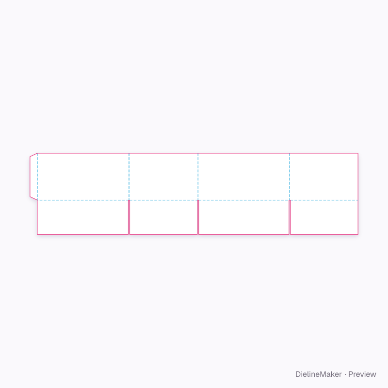 Half-slotted container flat dieline