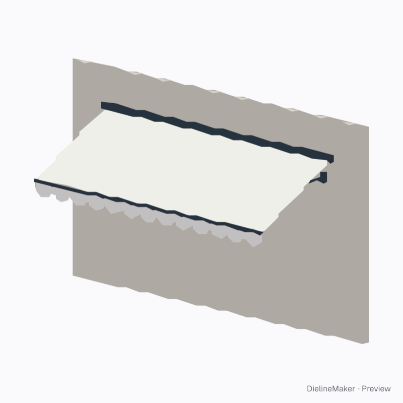 Cafe awning with scalloped valance