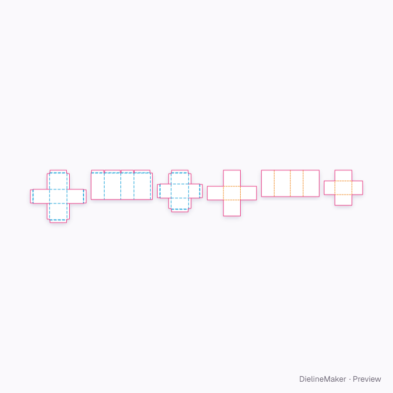 Perfume shoulder box — Shoulder & neck box flat dieline