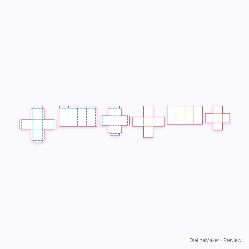 Serum shoulder box — Shoulder & neck box flat dieline