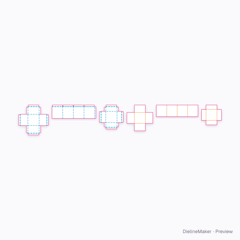 Candle shoulder box flat dieline