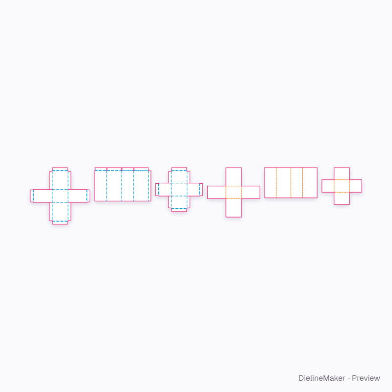 Perfume shoulder box flat dieline
