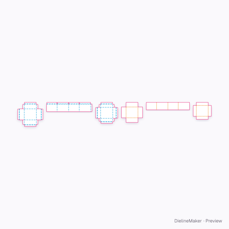 Watch shoulder box flat dieline