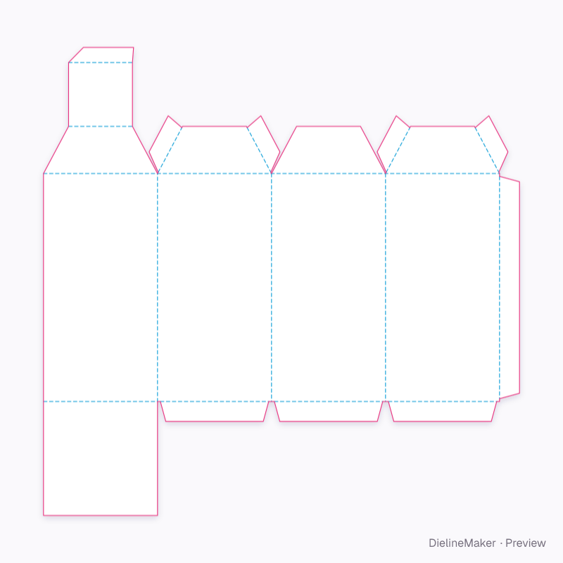 Shouldered bottle carton flat dieline