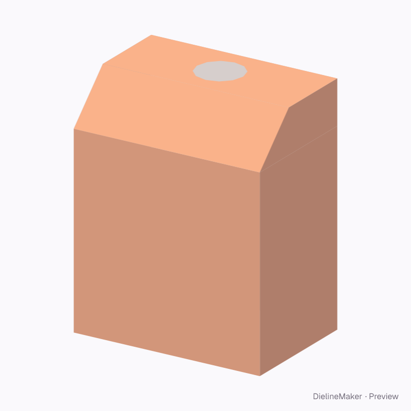 Front-shoulder dispenser carton with round opening