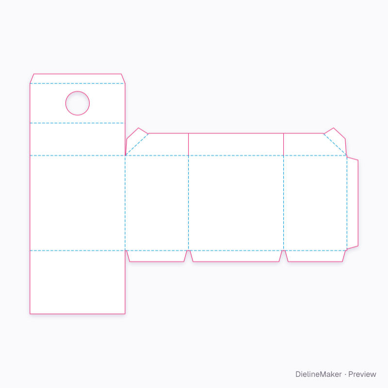 Front-shoulder dispenser carton with round opening flat dieline