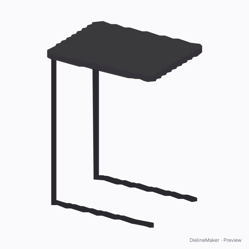 C-shaped side table
